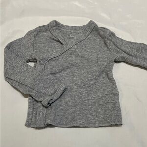 “Bundle 10/$13” Carter's newborn Heather Gray Long Sleeve Tee button girl boy